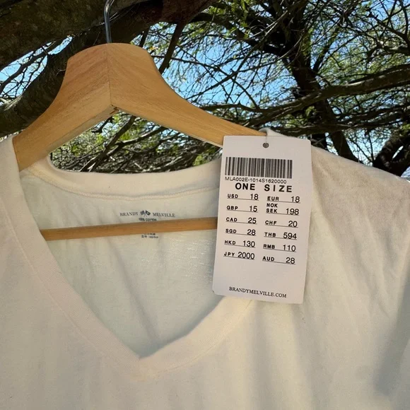 brandy melville | white v-neck - Picture 2 of 2